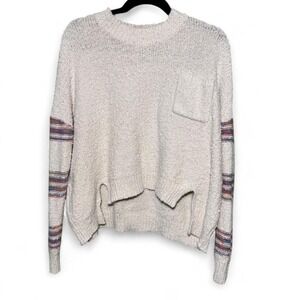 Unbranded size M oversized knit sweater with pocket and striped sleeves